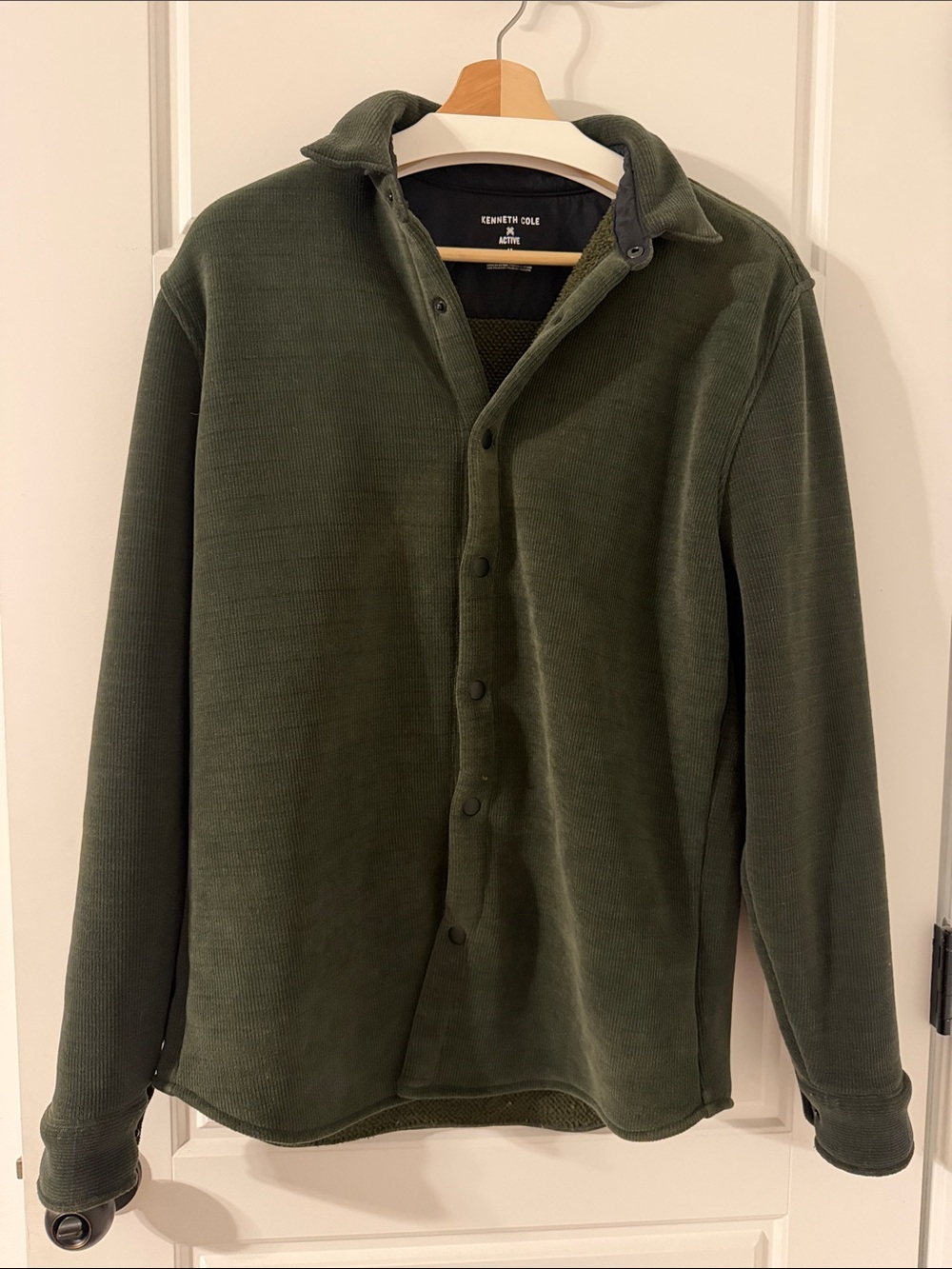Kenneth Cole Olive Green Lightweight Shirt Jacket